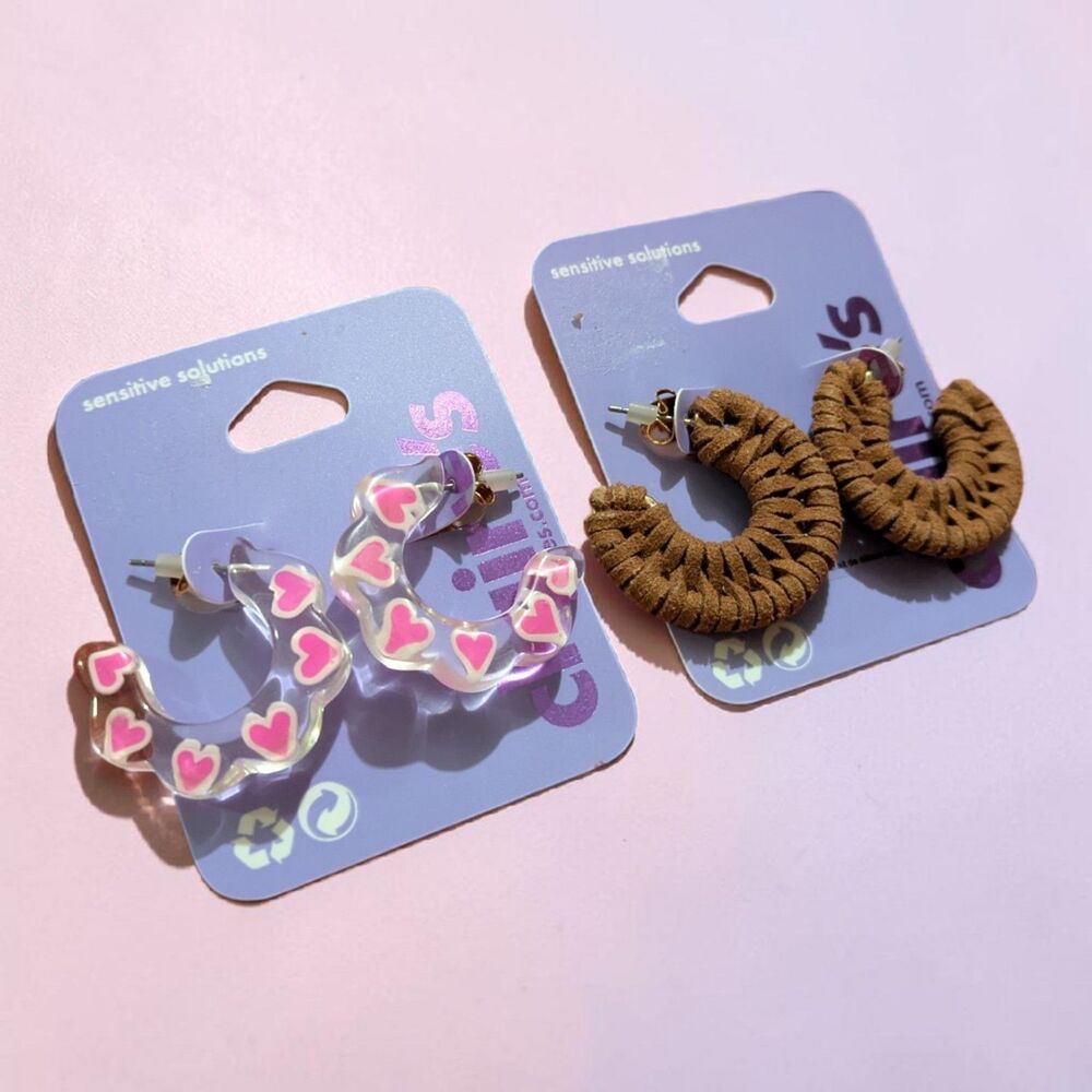 Claire’s Hoop Earrings Bundle, Y2K Coquette Jewelry